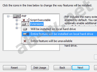 ��� ���������� PHP ��� windows vista, 7. ������������ ������������